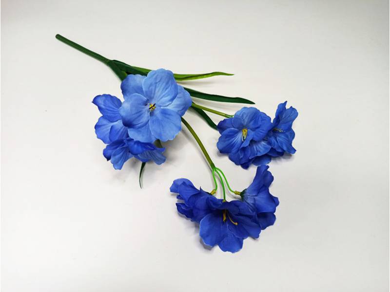 Цветущий куст мальвы синий
