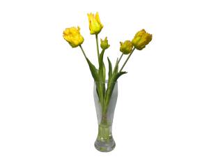 Композиция с желтыми тюльпанами в стеклянной вазе с водой (Арт С 131. 836)