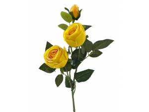 Роза силиконовая жёлтая